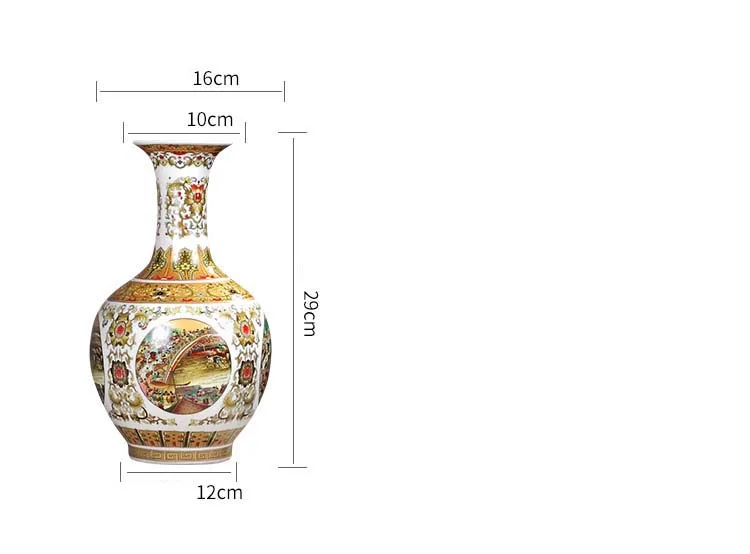 Цзиндэчжэнь Риверсайд Сцена на Qingming фестиваль фарфоровая ваза декоративные украшения выдолбленные счастливые ремесла мебель