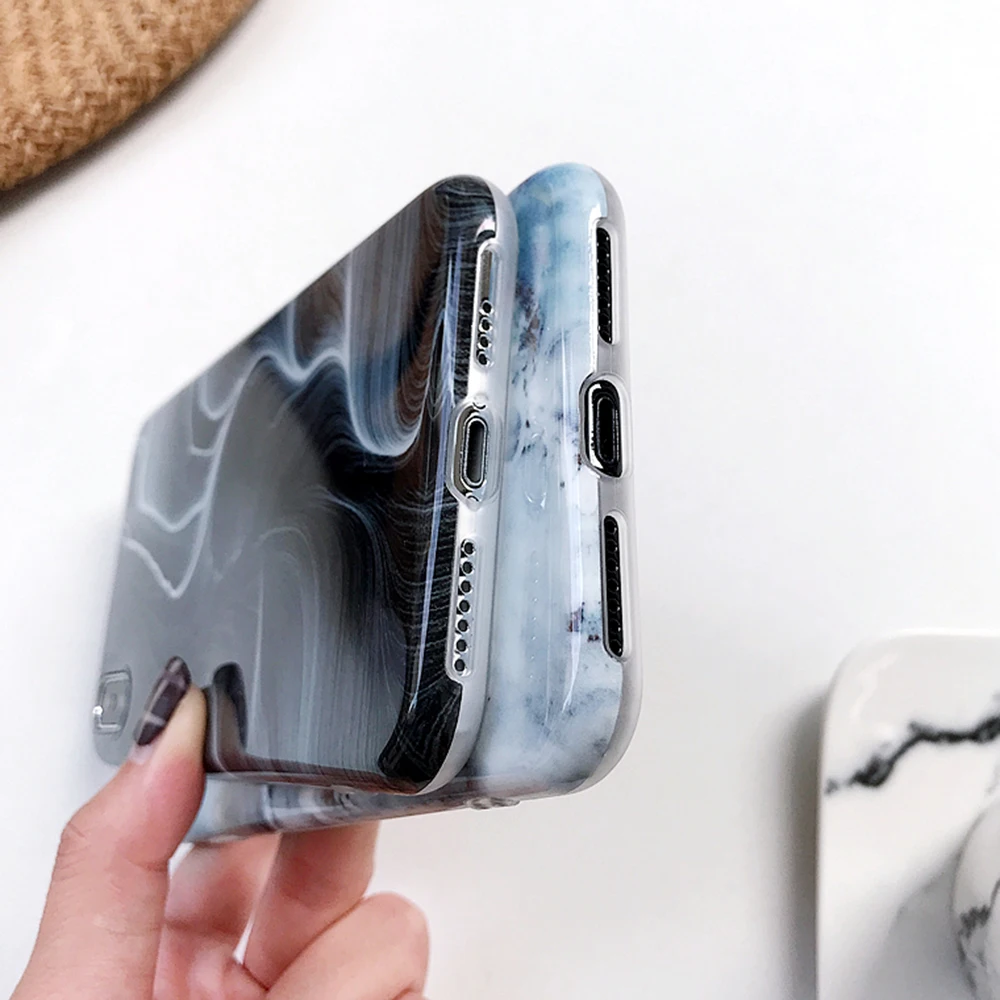 For iPhone 8 Case Luxury Marble Patterned Slim Fit TPU Cover for 7 Plus X Xr Anti-Scratch Anti-Finger Mobile Phone Shell |