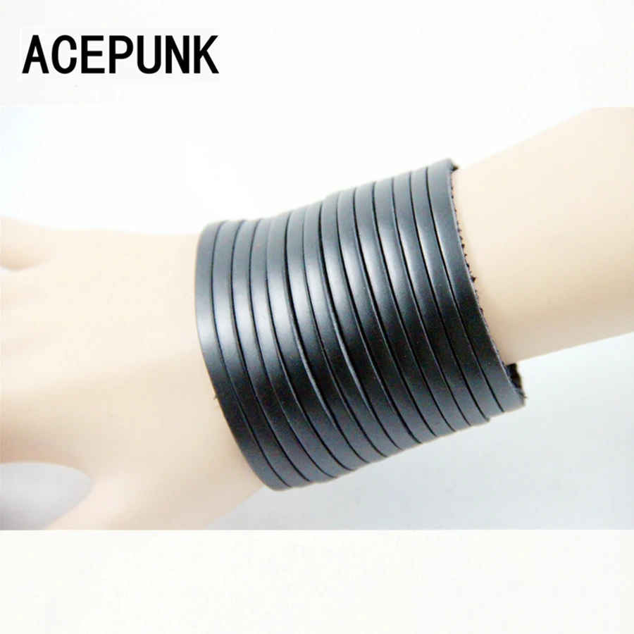 Новинка 2019 кожаный браслет с натуральным лицевым покрытием в стиле панк