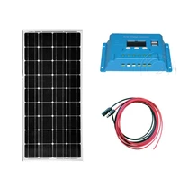 pannello fotovoltaico kit 12v 100w batterie solaire solar phone charger controller 12v 24v 10a caravan rv motorhome car camp