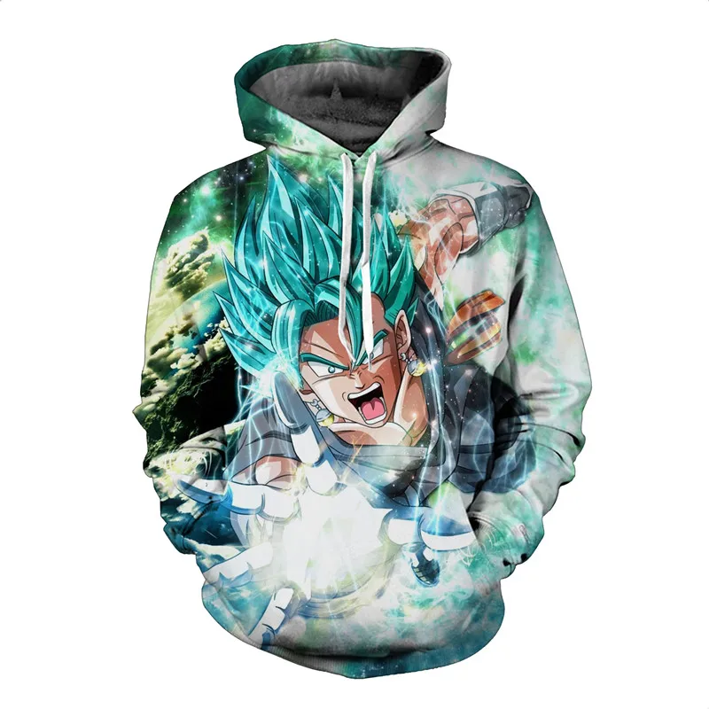 Dragon Ball Z Super Saiyan мужские толстовки с принтом и свитшоты милый аниме 3D Толстовка с капюшоном мужская верхняя одежда в стиле хип-хоп - Цвет: 11