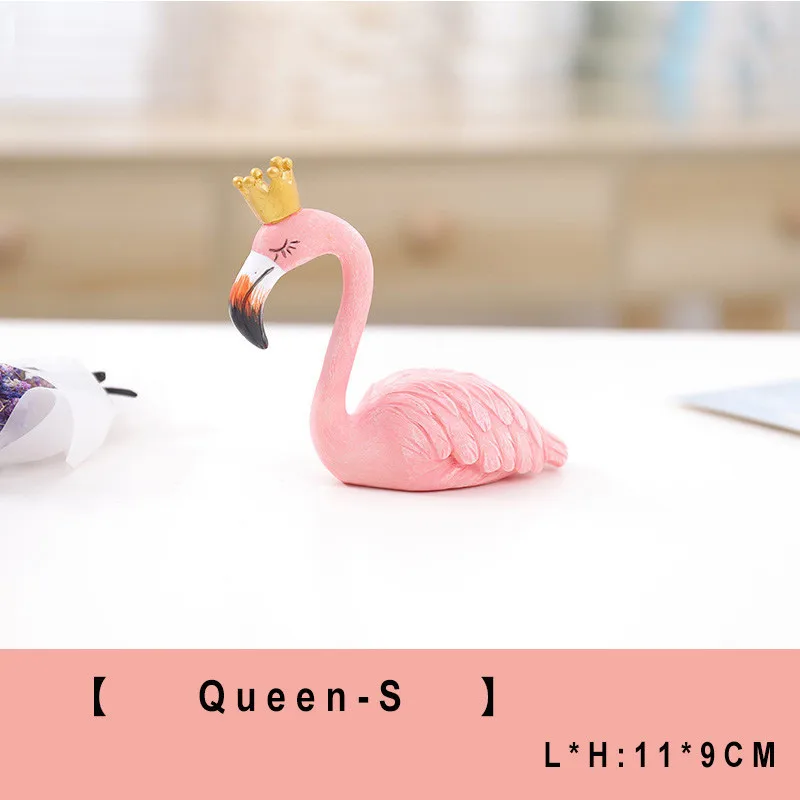 Queen -S Dropshiping King, queen, фламинго, декоративные фигурки, декор стола, свадебные подарки для влюбленных, украшение для дома, сделай сам, изделия из смолы - Цвет: Queen -S