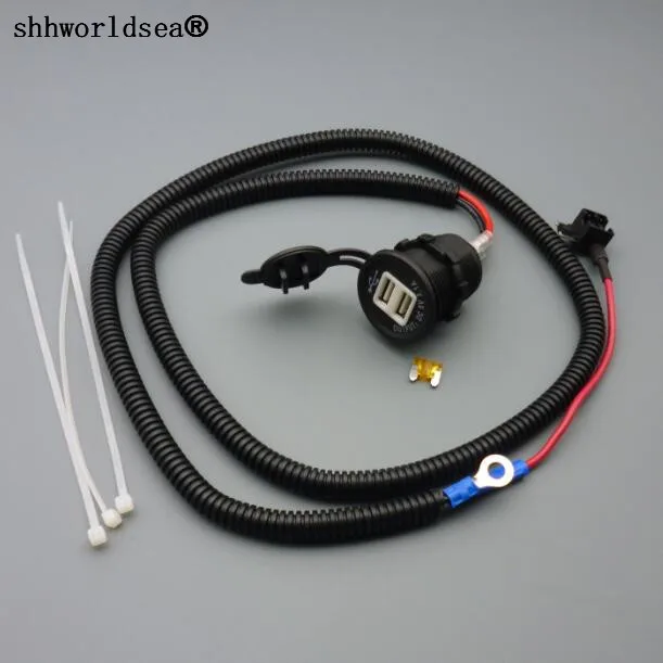 Shhworldsea 1/2/5/100 набор 1 м 5 мм2 двойное USB зарядное устройство зажигалка для автомобиля
