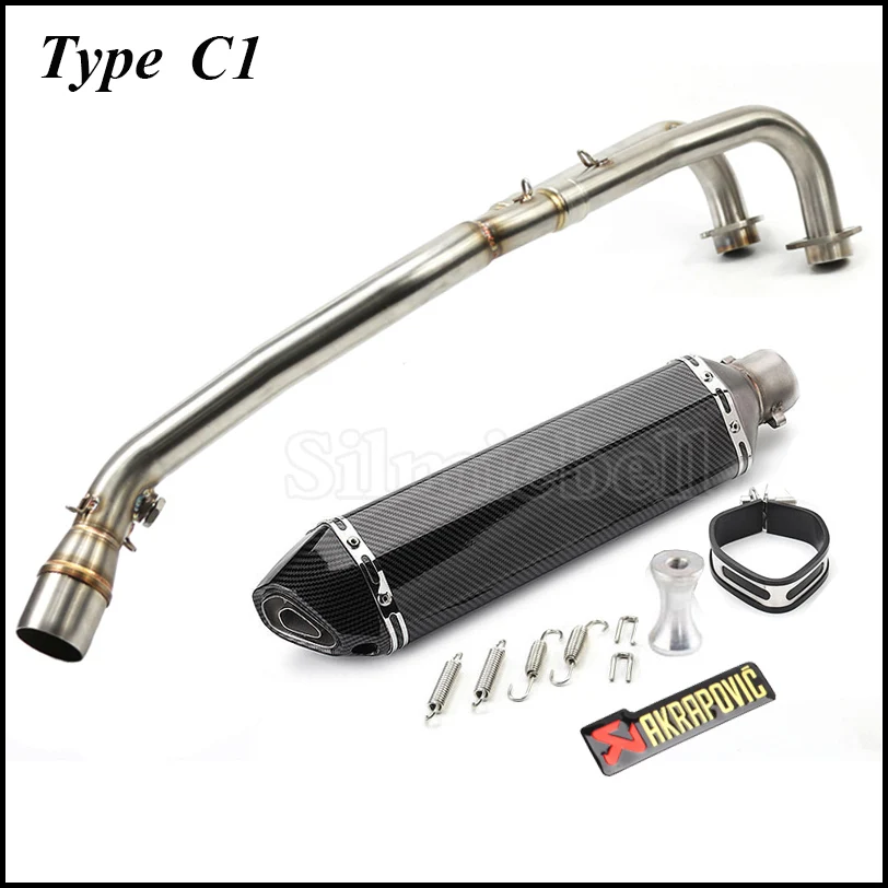 Type C1 T max T-MAX выхлопная труба мотоцикла полная система для Yamaha TMAX 530 Tmax 500 escape akrapovic выхлопная труба DB killer tmax530 tmax500 - Цвет: Type C1
