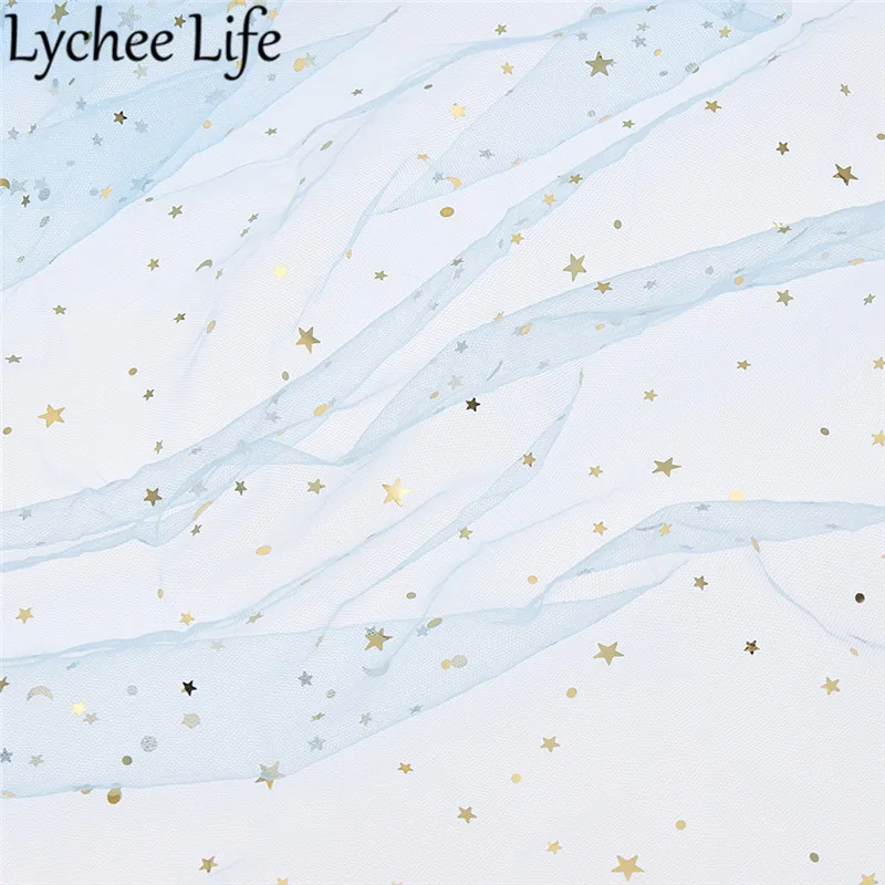 1 Lychee Life Star Moon марлевая ткань 150 см цветная сетчатая кружевная ткань сделай сам ручная работа швейная одежда аксессуары для свадебного платья - Цвет: 1