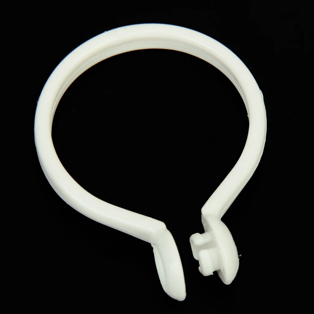 

10 Pack White Window Shower Curtain Rod Rings with Drapery Hook Eyelet 1.3'' Dia.