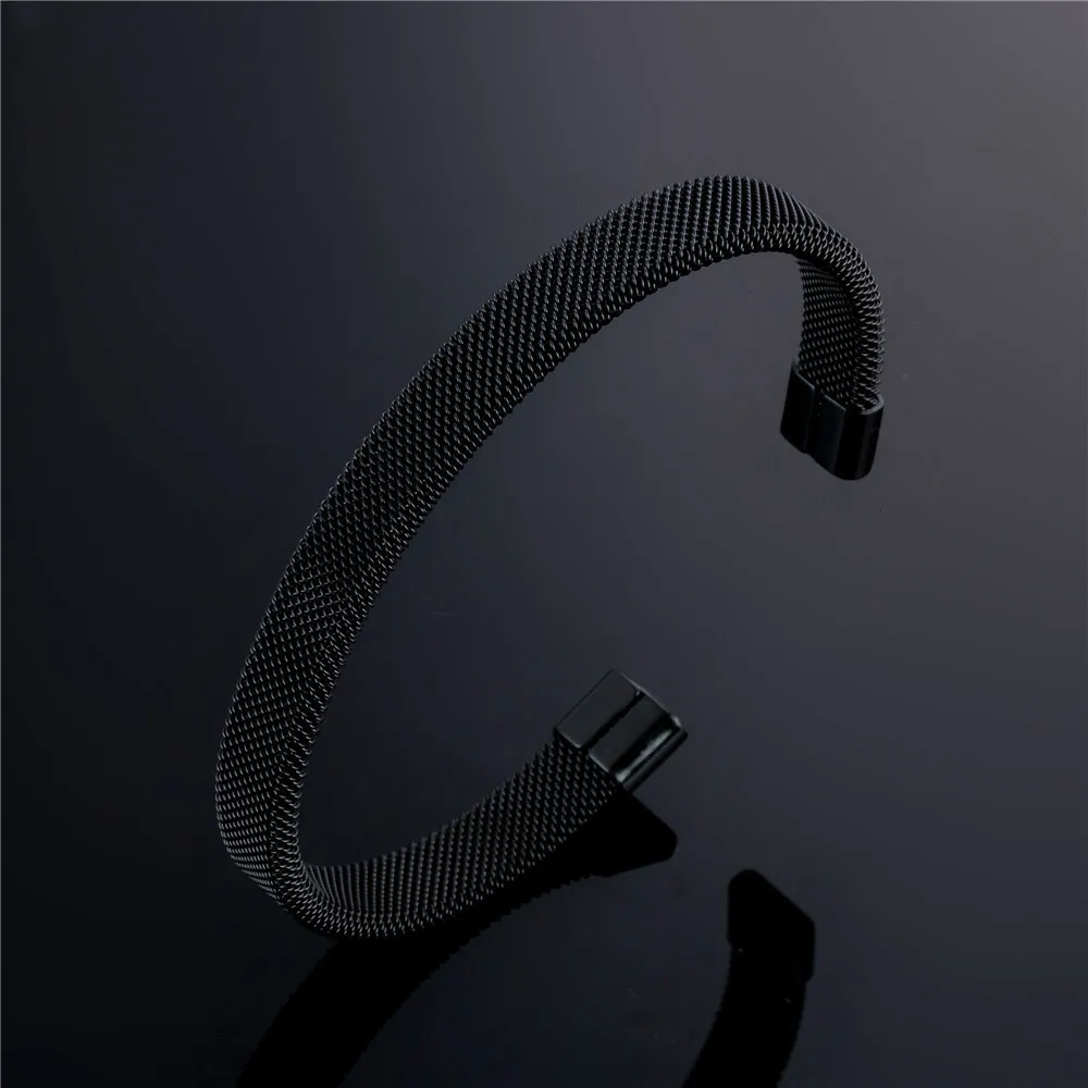 USENSET Открытый браслет из нержавеющей стали плетеный крест пшеницы браслеты для