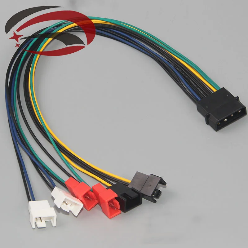 50 шт DIY 4-контактный IDE molex к 6-портовому охлаждающему вентилятору 2pin кабель питания