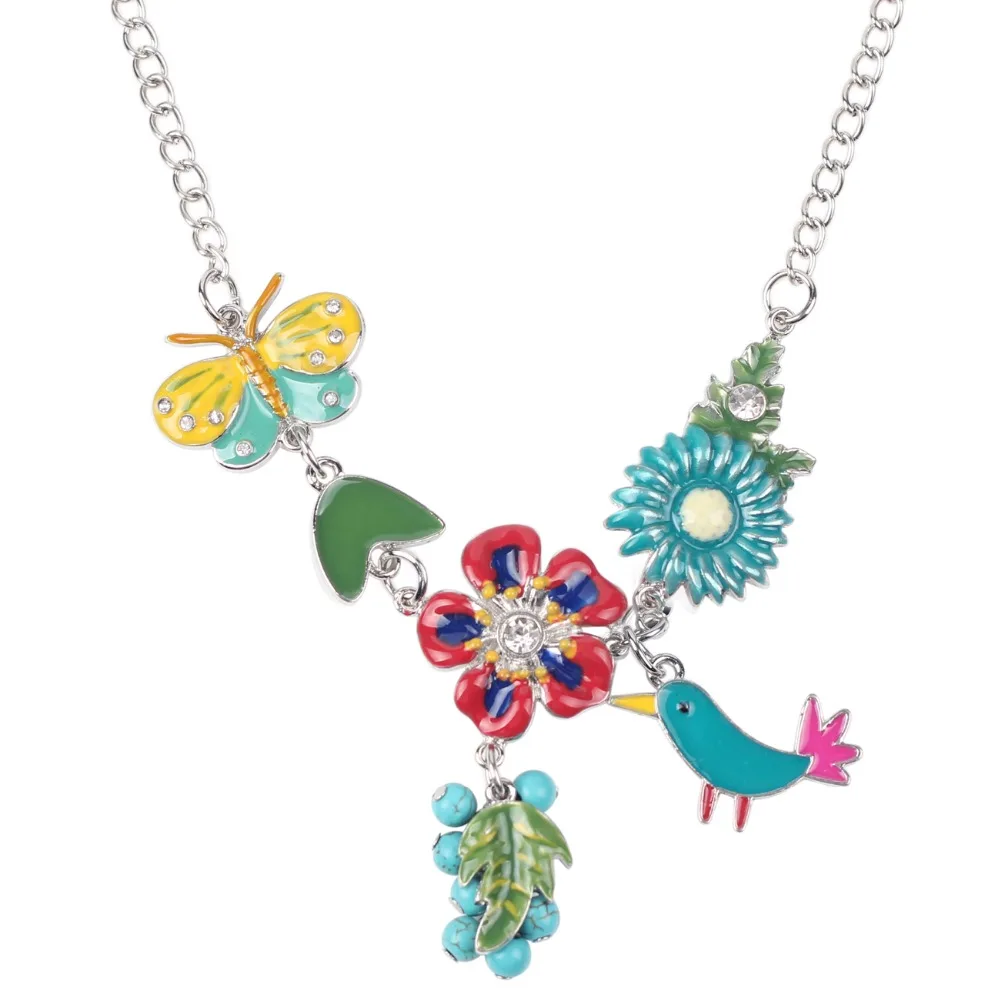 Женское ожерелье с подвеской в виде птицы цветка и бабочки|jewelry for women|statement chokerchain