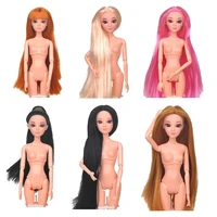 16 bjd dolls 11joints ball joint doll with 3d eyes 30cm doll long wig hair female naked nude body dolls toy for girls fashion d