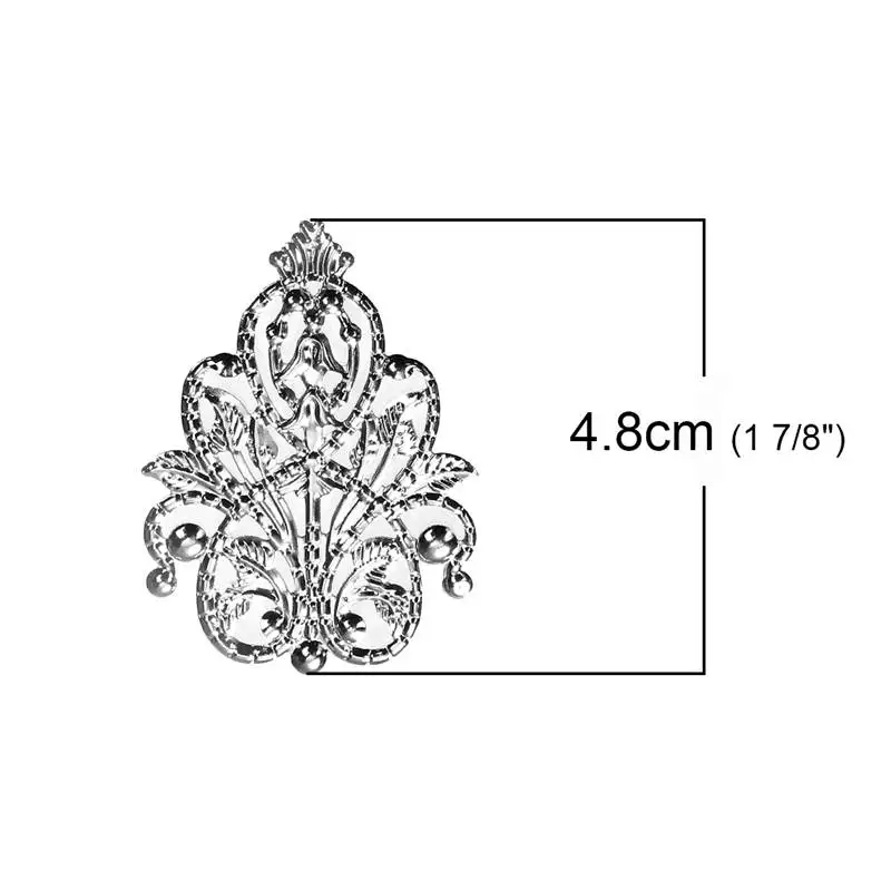 DoreenBeads сплав на железной основе украшения Корона серебристого цвета филигрань