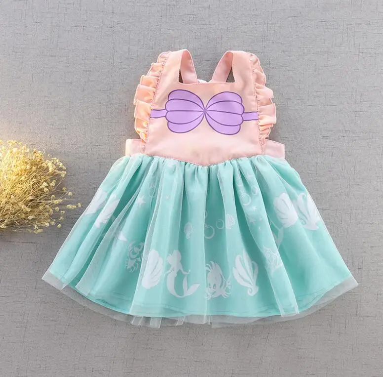 Retail 2019 Children Baby Cartoon Waterproof Apron Dress for children Girls Princess Cute Back Bow 2-6T | Детская одежда и обувь