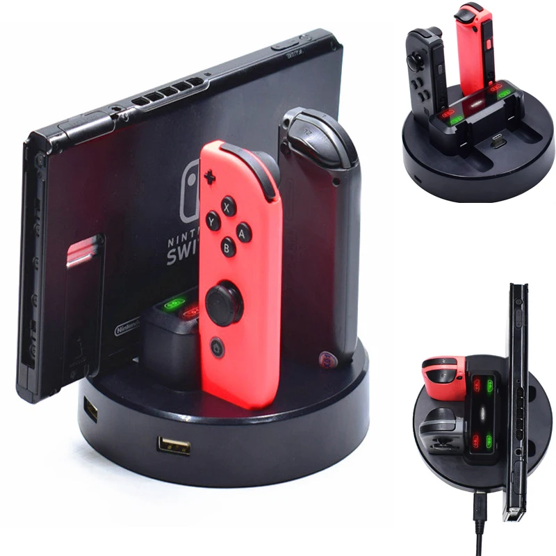 Зарядное устройство контроллера для консоли Nintendo doswitch, зарядная док-станция Подставка для переключателя NS Joy-con с индикатором зарядки