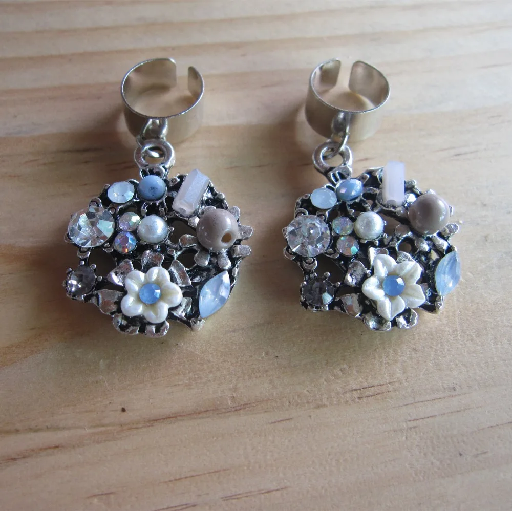 8 тибетское серебро ручной работы цветочный Дред страшная оплетка для волос