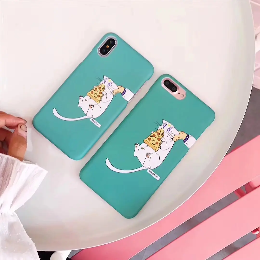 LANCHE Matte Hard Funny Cat Animal Printed Phone Cases For iPhone 6 7 8 Plus X | Мобильные телефоны и аксессуары