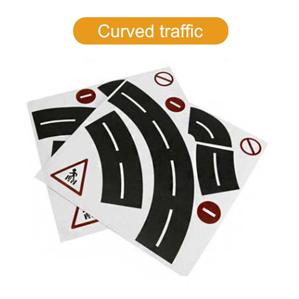 Bend the traffic Дорожная лента для автомобильных игрушек, клейкая лента для подиума, наклейка для пола в игровой комнате, съемный трек S7JN - Цвет: Bend the traffic