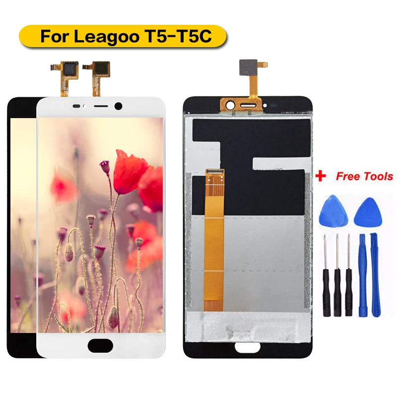 Для Leagoo T5 T5C ЖК-дисплей и сенсорный экран в сборе для Leagoo T5 T5C протестирован с бесплатными инструментами