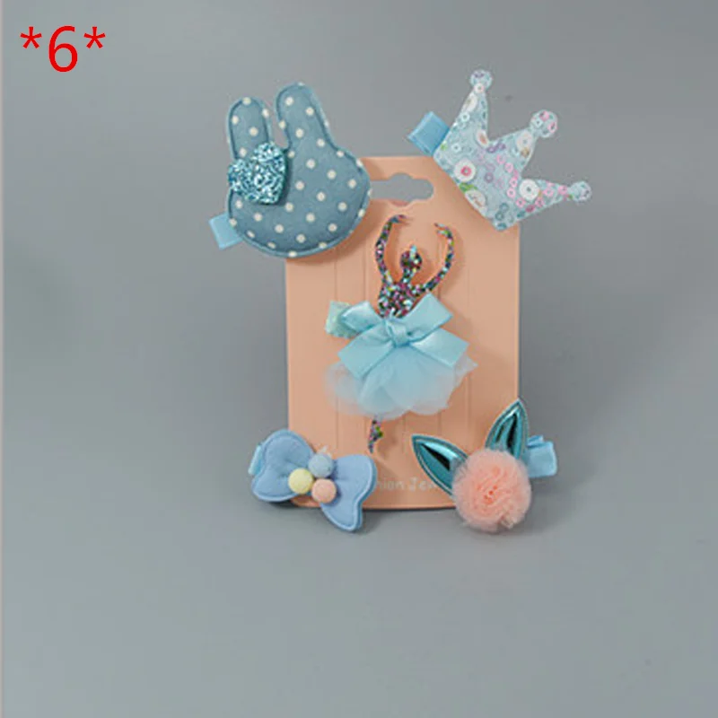 

5Pcs\set Cute Girls Hair Crown Princess Hair Clips Kids Kawaii Cartoon Hairpins Headwear Barrettes Hairgrips Hair Accessories