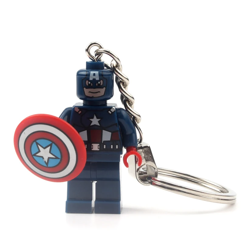 Одиночная Marvel DC классический супер герой фильм фигурка брелок Капитан Америка Бэтмен человек паук Строительные блоки Халк - Цвет: Дерево