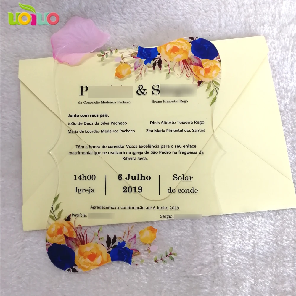 Индивидуальные печати Золотой и темно синий цветок свадебные пригласительные