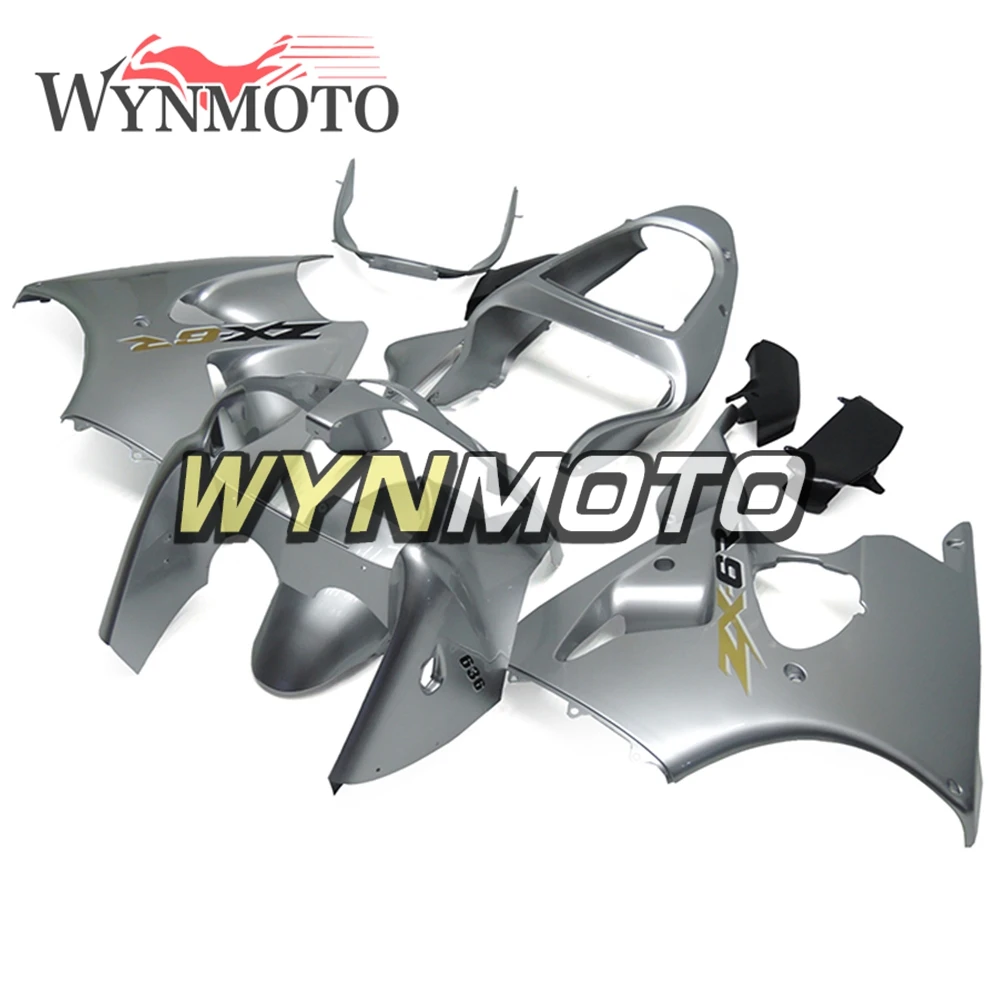 

Полный обтекатель для Kawasaki ZX-6R 00-02 ZX6R 2000 2002 год инъекции ABS пластмасса кузов серебряные рамки крышки каучуки Новинка