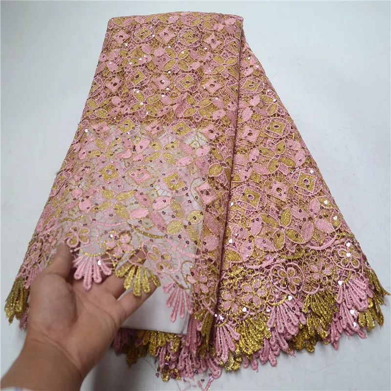 2019 New design hot sale Fashion African guipure lace high quality Nigerian sequins fabric cord laces for party PSA762-6 | Дом и сад