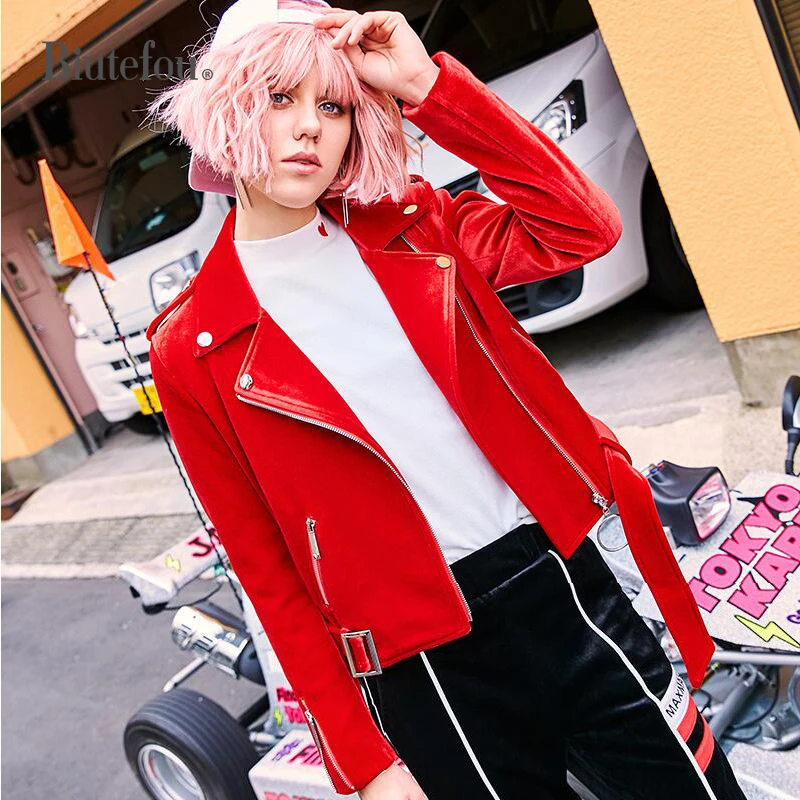 2019 весенние тонкие куртки женские модные красные однотонного цвета с длинными