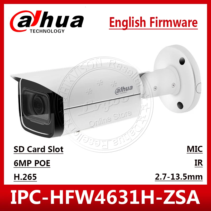 Dahua IPC HFW4631H ZSA 6MP IP камера Обновление от HFW4631F OEM Встроенный микрофон слот для карты SD