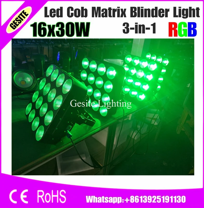 16 головок светодиодная матричная лампа 16x30 Вт RGB 3в1 три цвета COB DMX матрица мигалка