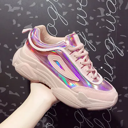 4 NEW Women Chunky Sneakers Platform Spring Shoes Woman Casual Footwear Female Pink Sneaker dames Dad Shoes trainers basket femme - Цвет: 4