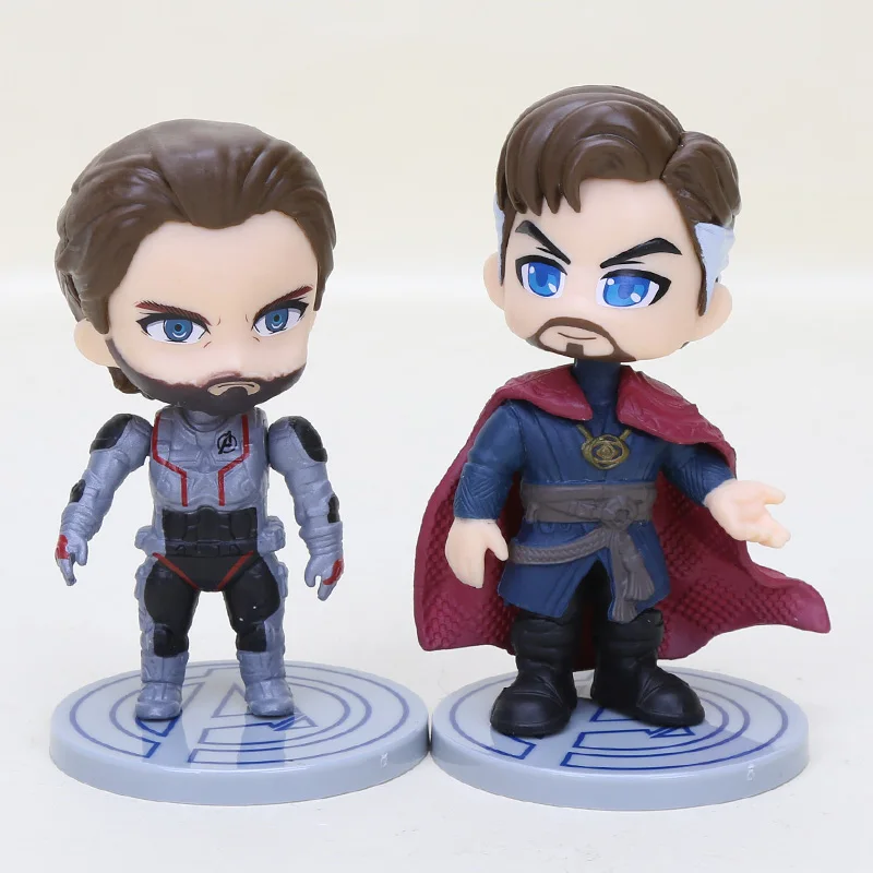 Высота каблука 10 см 6 шт./компл. Marvel игрушки Мстители завершающей thonas Доктор Странный Человек-паук фигурка капитан Марвел Кэрол Дэнверс модель куклы