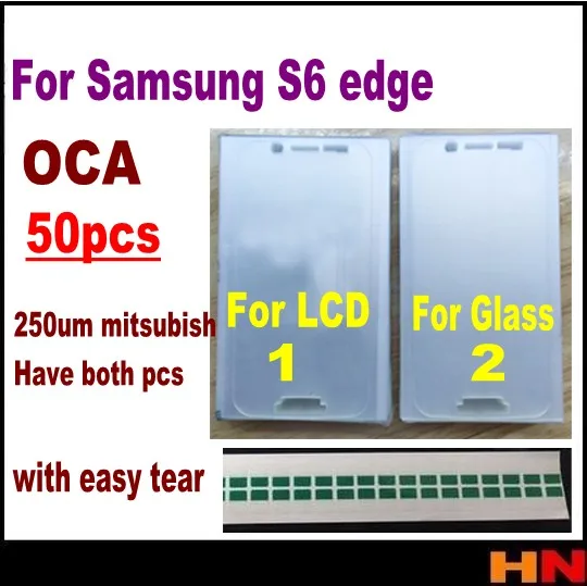 50 шт. для Samsung Galaxy S6 edge OCA оптическая прозрачная клейкая пленка двухсторонняя