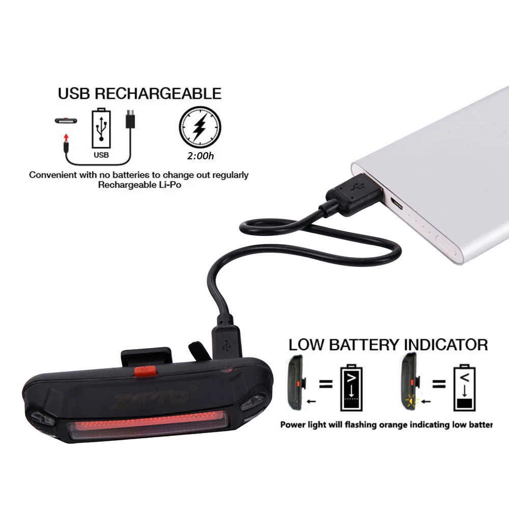 ZTTO Водонепроницаемый MTB Горный Дорожный велосипед Велоспорт спереди и сзади USB