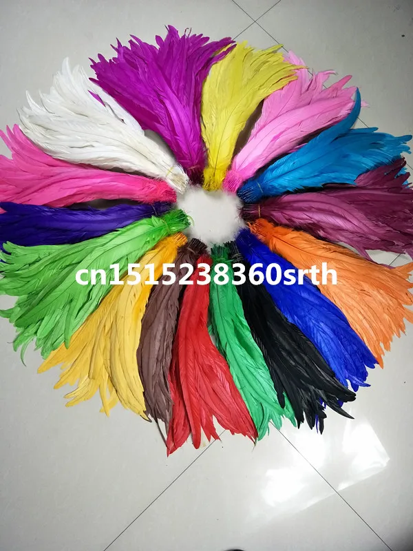 Cola de gallo natural para actuaciones, accesorios de decoraci&oacute;n de boda, accesorios de ropa, venta al por mayor, 500 unidades, 12-14 pulgadas/30-35cm-2
