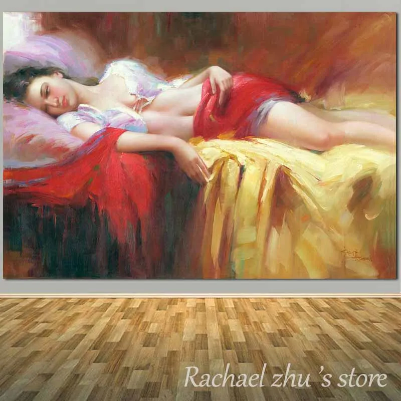 Картина маслом на холсте картина обнаженной спящей женщины для украшения дома|oil