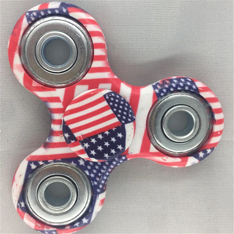 Anti stress spinner camouflage tri-spinner fidget spinners with bearing plastic camo child hand flag print 2017 lizun | Игрушки и хобби