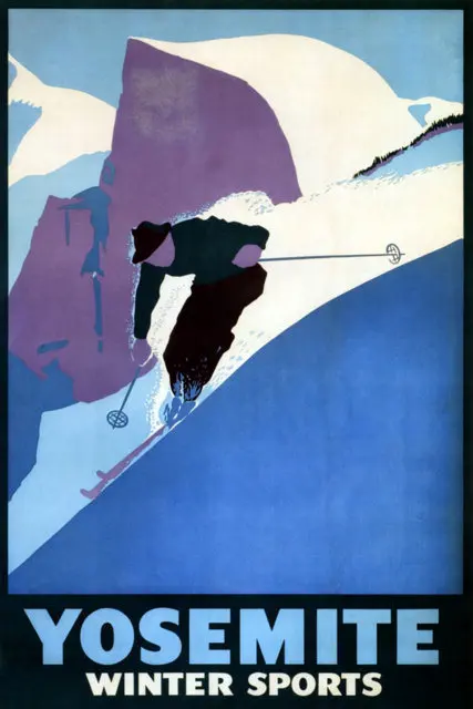 Винтажный постер для катания на лыжах спорта путешествий йоsemite Зимний спорт