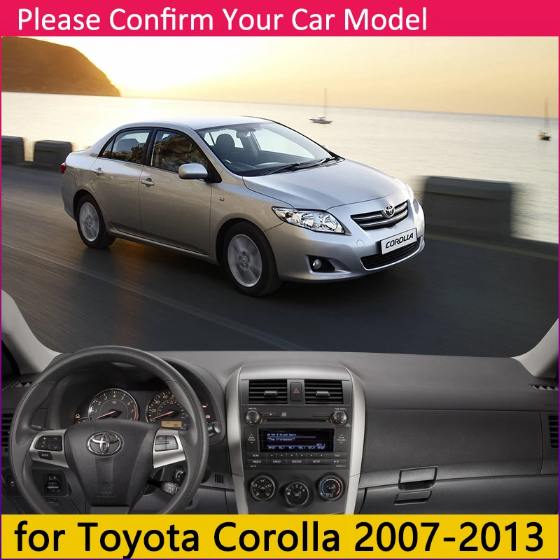 Для Toyota Corolla E140 E150 2007~ 2013 Противоскользящий коврик на приборную панель солнцезащитный коврик для панели автомобильные аксессуары 2008 2011 2012
