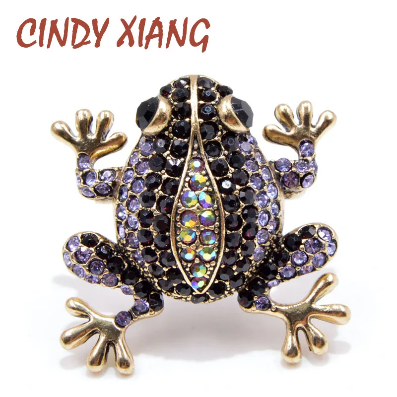 CINDY XIANG 3 цвета на выбор Стразы Броши лягушка для женщин Винтажная модная брошь