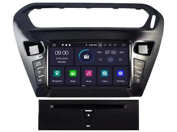 Четырехъядерный Android 9 0 автомобильный dvd плеер для PEUGEOT 301/Citroen Elysee (2013 2017)