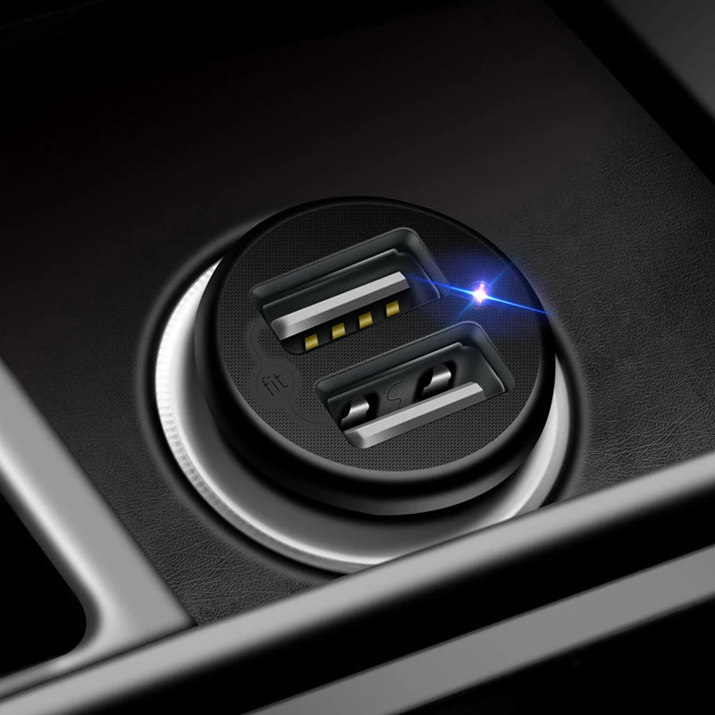 Универсальный мини автомобильный двойной USB разъем зарядное устройство 5 в 2,4 А Высокое качество со светодиодным светильник адаптер питания для автомобиля грузовик ATV Лодка 12-24 В