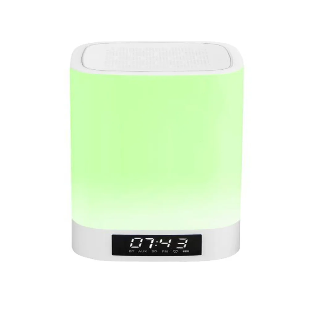 Новая красочная зарядка Bluetooth аудио карты с будильником bluetooth-динамик Атмосфера