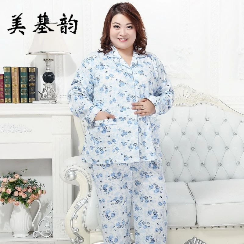 Бесплатная доставка 2016 Женская весенне-осенняя Хлопковая пижама комплект одежды