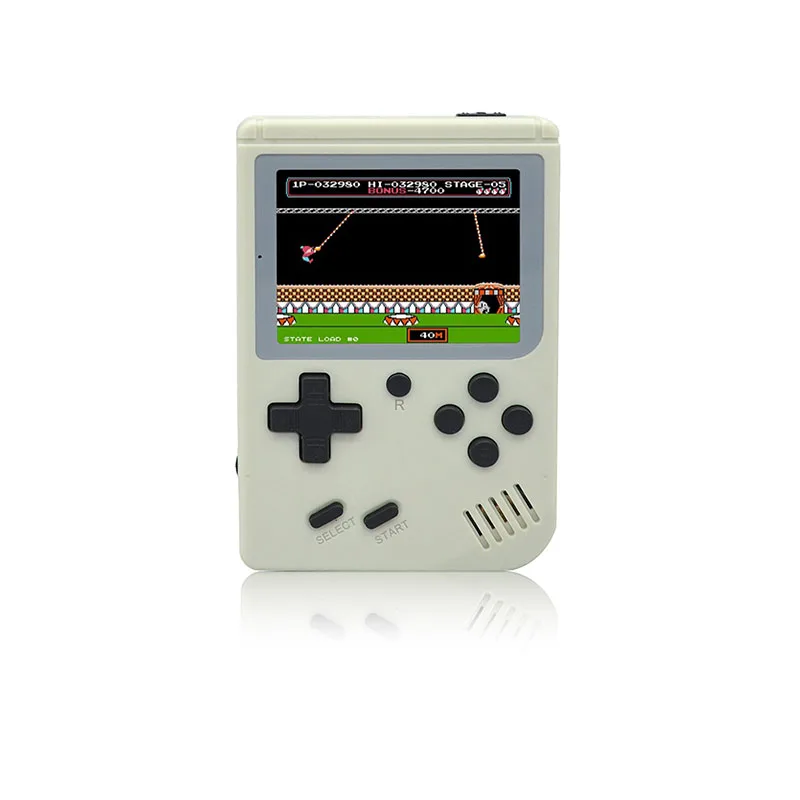 White Детская игровая мини-консоль, портативная игровая ретро-консоль RETRO-FC 07 с 3.0-дюймовым экраном, черно-белая 8-битная графика - Цвет: White