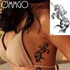 Временные татуировки OMMGO Knight Horse для мужчин, наклейка, черная броня, искусственная татуировка, тату на заказ, водонепроницаемые декоративные модные боди-арт на руку