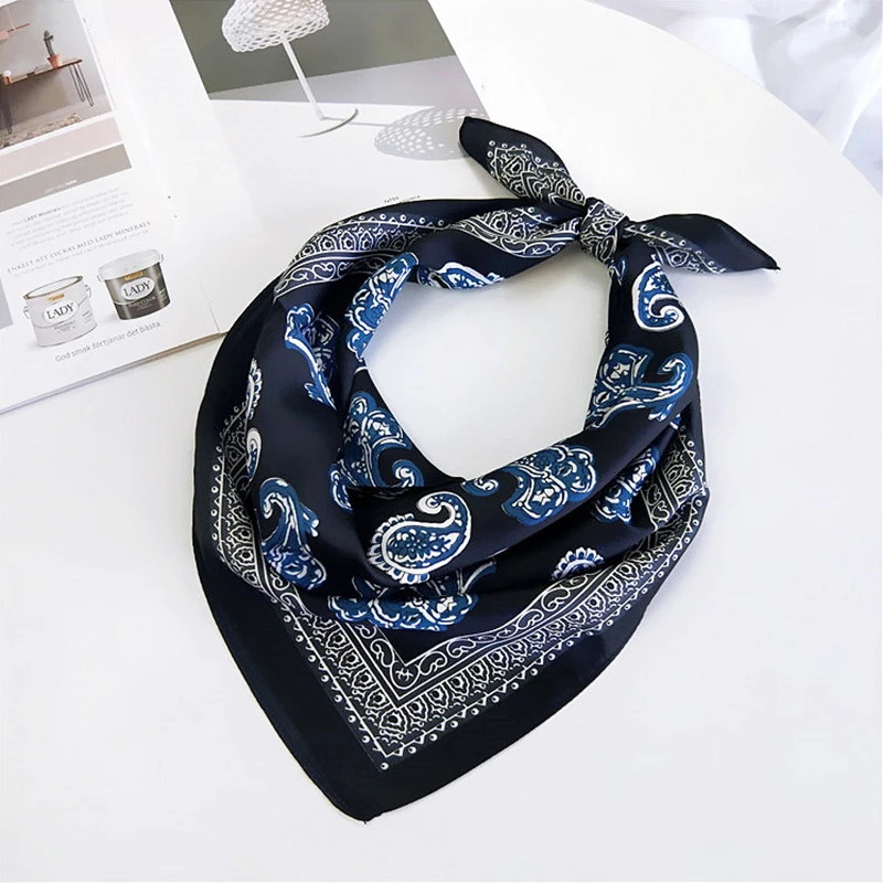 Женский модный квадратный шарф на шею из шелка элегантная маленькая повязка