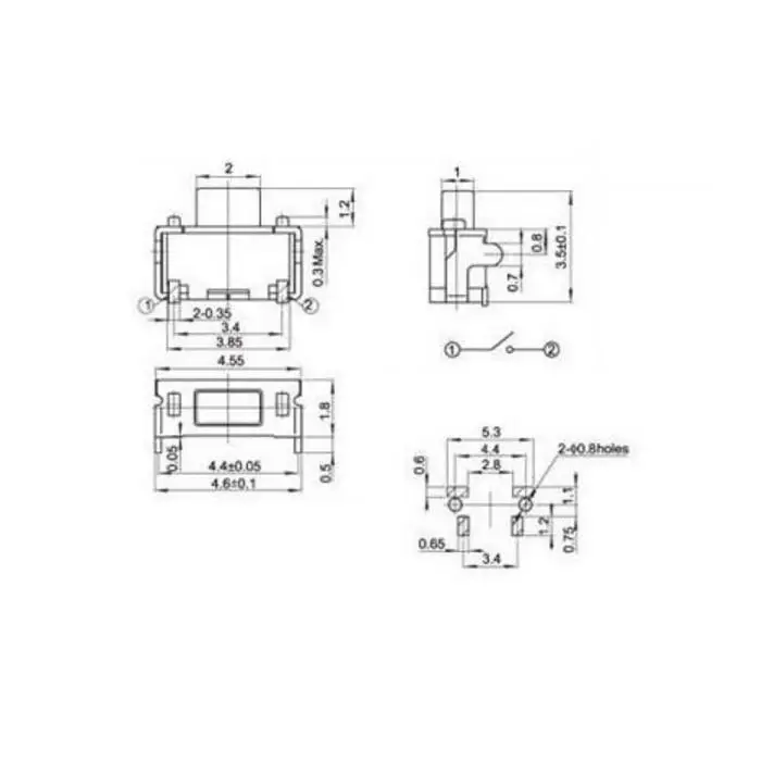 10 шт. SMT 2x4x3 5 мм 2*4 * Мини тактовая кнопка Микро Переключатель мгновенный MP3 MP4 MP5