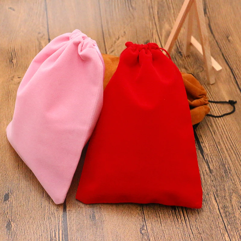 

Hot! Jewelry Packaging Bags 50pcs/lot Mixed Colors Jewelry Display Drawable Pouches Velvet Bags Wedding Gift Bags 15x20cm