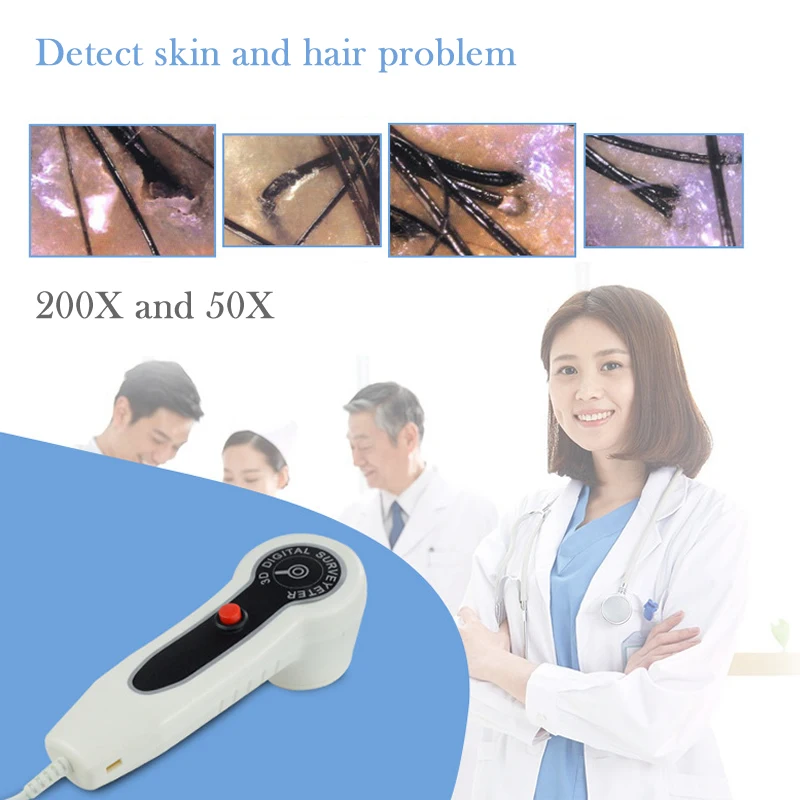 USB Интеллектуальный детектор кожи анализатор волос анализ цифровой дермоскопия