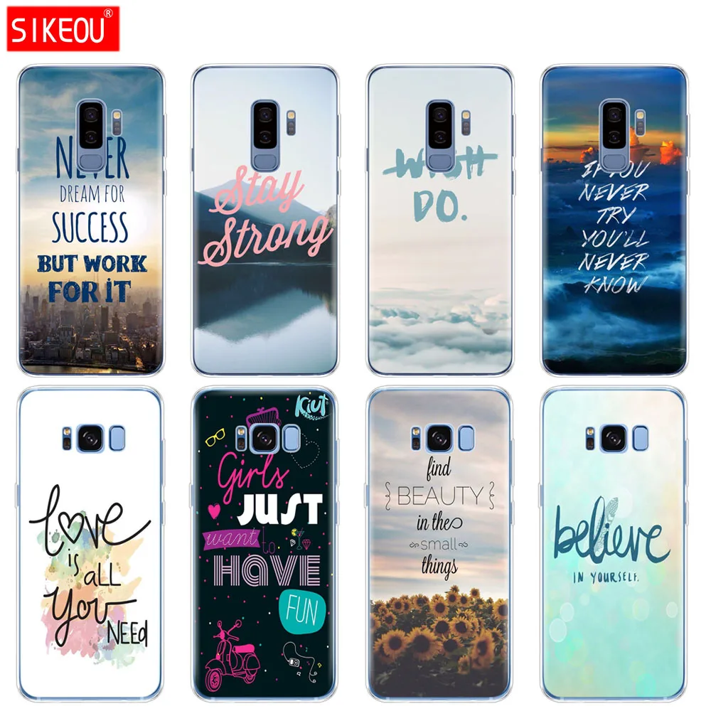 Силиконовый чехол для Samsung Galaxy S9 S8 S7 S6 edge S5 S4 S3 PLUS чехлы телефонов Вдохновляющие